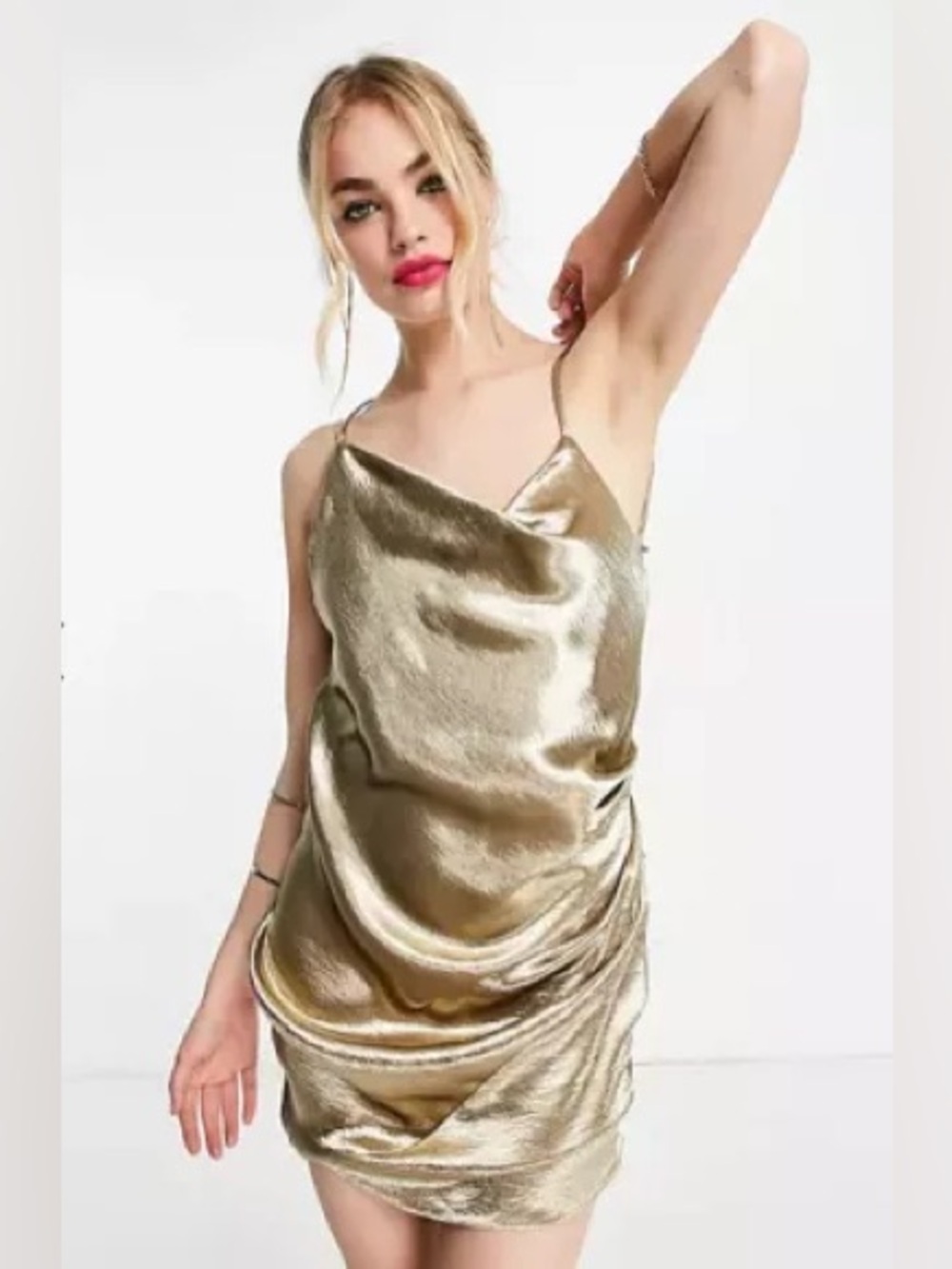 ASOS 4 gold mini dress